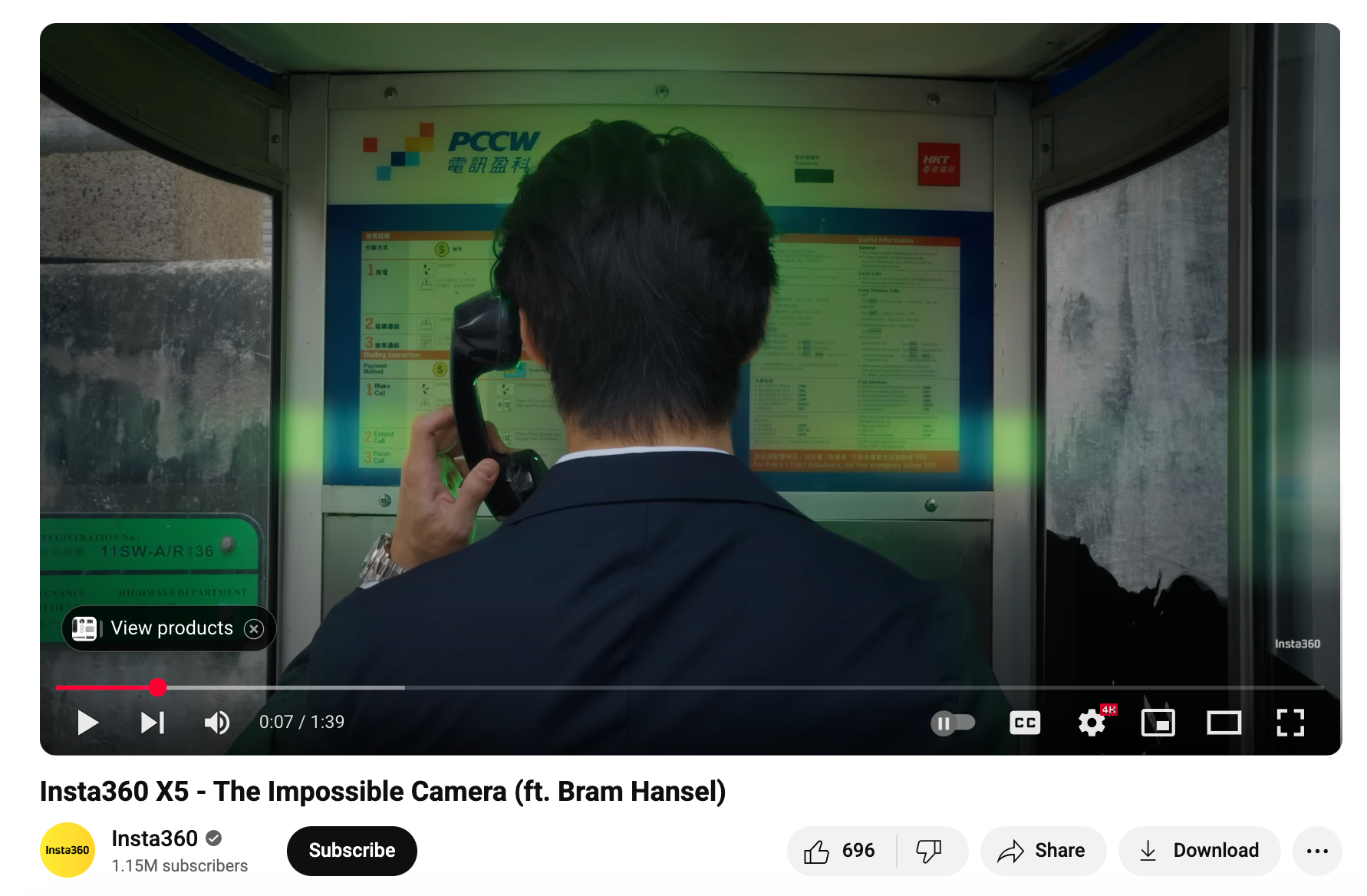 Insta360's YouTube collaboration with influencer Bram Hansel